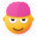 Brain Emoji Smile Icon