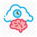 Brain Clock Cloud Icon