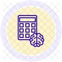 Brain Calculator Line Icon Icon