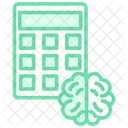 Brain Calculator Duotone Line Icon Icon