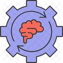 Brain In Cogwheel Technical Mind Intelligence Icon