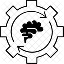 Brain in cogwheel  Icon