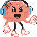 Brain listening music  Icon