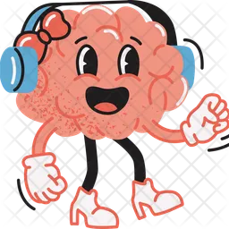 Brain listening music  Icon