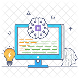 Brain Machine Interface Icon - Download in Colored Outline Style