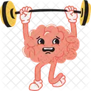 Brain with weight lifting  Icon