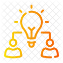 Brainstorming Teamwork Light Bulb Icon