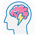 Brainwave Head Lightning Icon