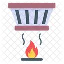 Rauchmelder Feuermelder Flammenmelder Symbol