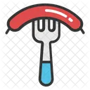 Bratwurst en tenedor  Icono