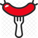 Bratwurst on a grill  Icon