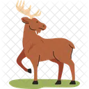 Brauner Elch steht anmutig  Symbol
