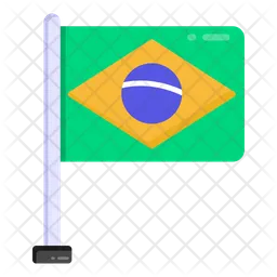 Brazil Flag Pole  Icon
