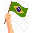 Brazil Hand Holding Nation Symbol Icon