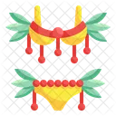 Bikini Costume Feathers Swimsuit Summer Carnival Brazilian Icon