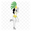 Brazilian Carnival Performer Bikini Figure Figure Icon