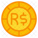 브라질 레알 동전 통화 아이콘