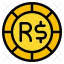 Brazilian Real Coin Currency Icon