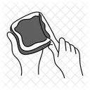 Black Monochrome Bread With Jam Illustration Bread With Jam Bread Icon