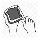 Black Monochrome Bread With Jam Illustration Bread With Jam Bread Symbol