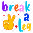Break A Leg Victory Sign Peace Sign Icon