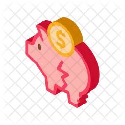 Break Piggy Bank  Icon