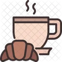 Breakfast Croissant Coffee Cup Icon