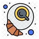 Breakfast Coffee Croissant Icon