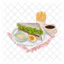 Breakfast sandwich set  Icon