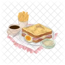 Breakfast sandwich set  Icon