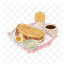 Breakfast sandwich set  Icon