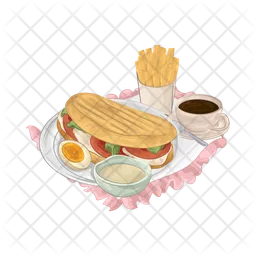 Breakfast sandwich set  Icon