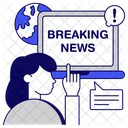 Breaking News News Alert Warning News Icon