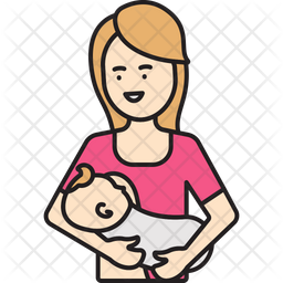 Breastfeeding Mom Icon - Download in Colored Outline Style