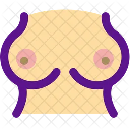 Breasts Icon - Download in Colored Outline Style
