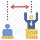 Brecha Desigualdad Diferencia Icono