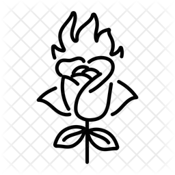 Brennende Rose  Symbol