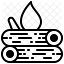 Brennholz Feuer Camping Symbol