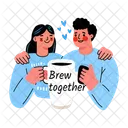 Brew Together Couple Drinking Icon