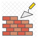 Brickwork Construction Trowel Build Brick Wall Bricklayer Icon