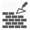 Brickwork Construction Trowel Build Brick Wall Bricklayer Icon