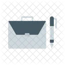 Briefcase And Pen  Icon