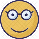 Brille Gesicht Nerdig Starren Emoticon Symbol