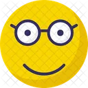 Brille Gesicht Nerdig Starren Emoticon Symbol