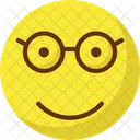 Brille Gesicht Nerdig Starren Emoticon Symbol