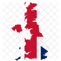Britain  flag map  Icon