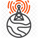 Broadcast Antenna Globe Icon