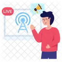 Live Transmission Broadcast Marketing Live Broadcast Icon
