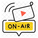 Broadcasting On Air Live Broadcasting Icon