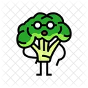Broccoli Character Vegetable Face Icon